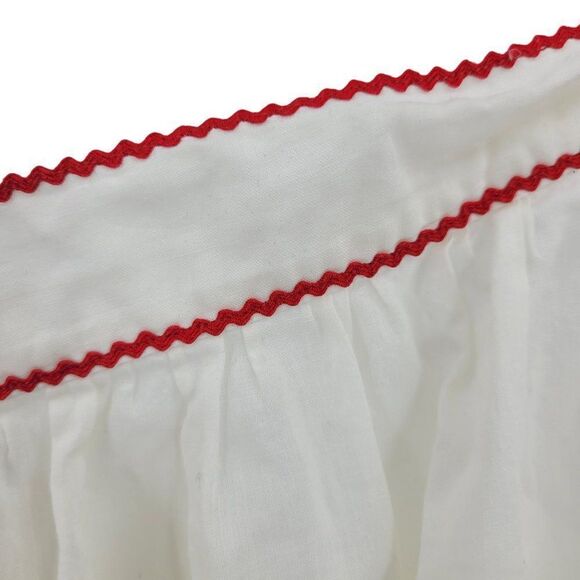 Handmade Vintage Chrysanthemum Handkerchief Rick Rack Holiday Apron Christmas - Picture 4 of 7